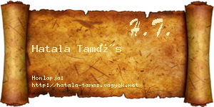 Hatala Tamás névjegykártya